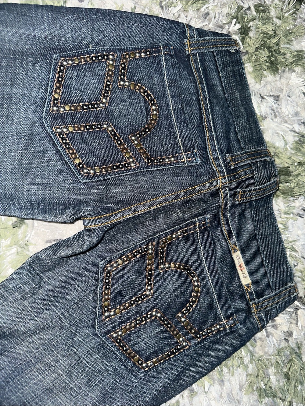 vintage flare frankie b jeans with studded pockets